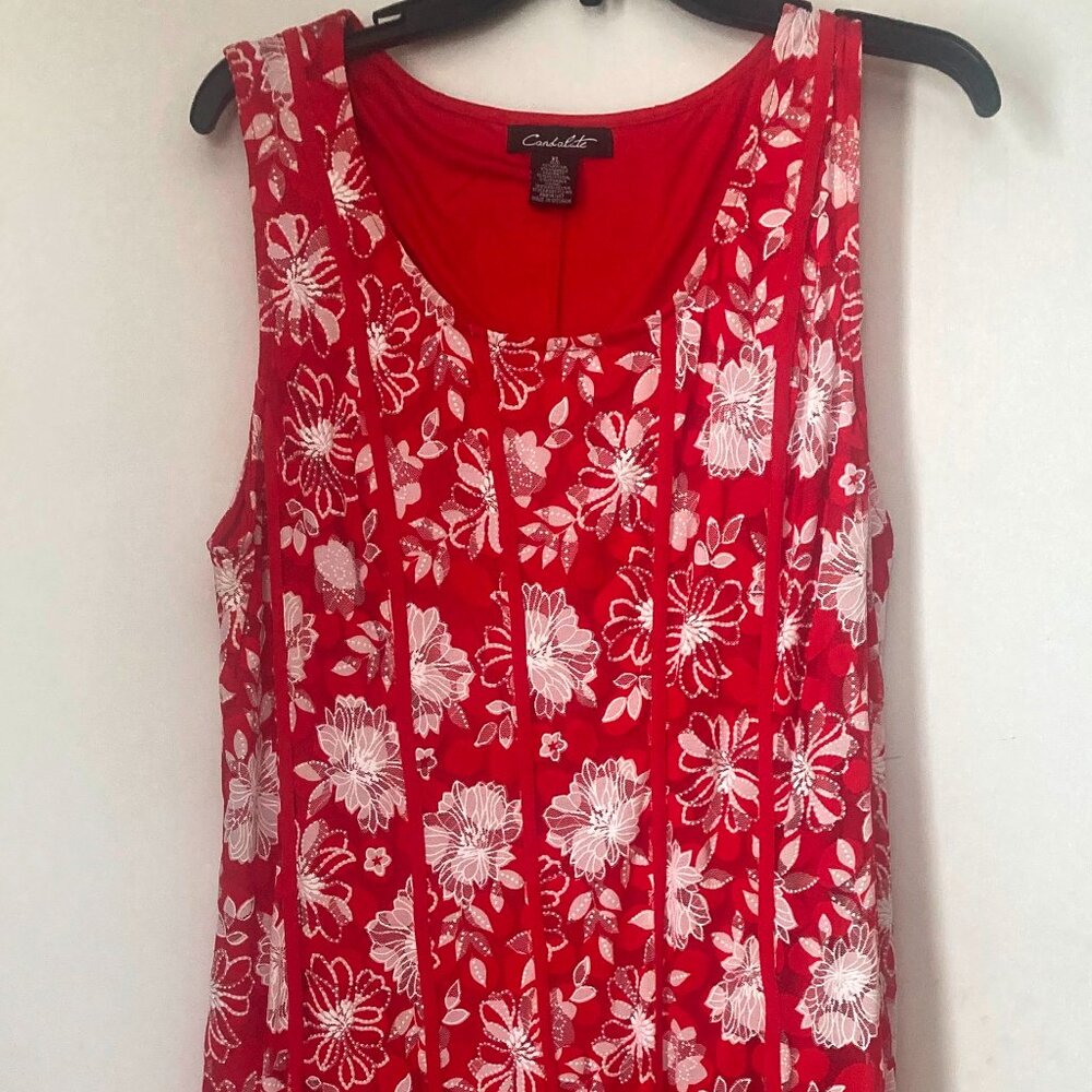 Candalite Women’s Lace Red Flower Dress Without Tag (Great for The Derby)